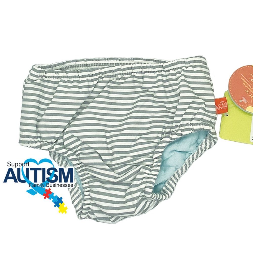 NWT'S Lassig Swim Diaper Submarine Grey Striped Baby 12m